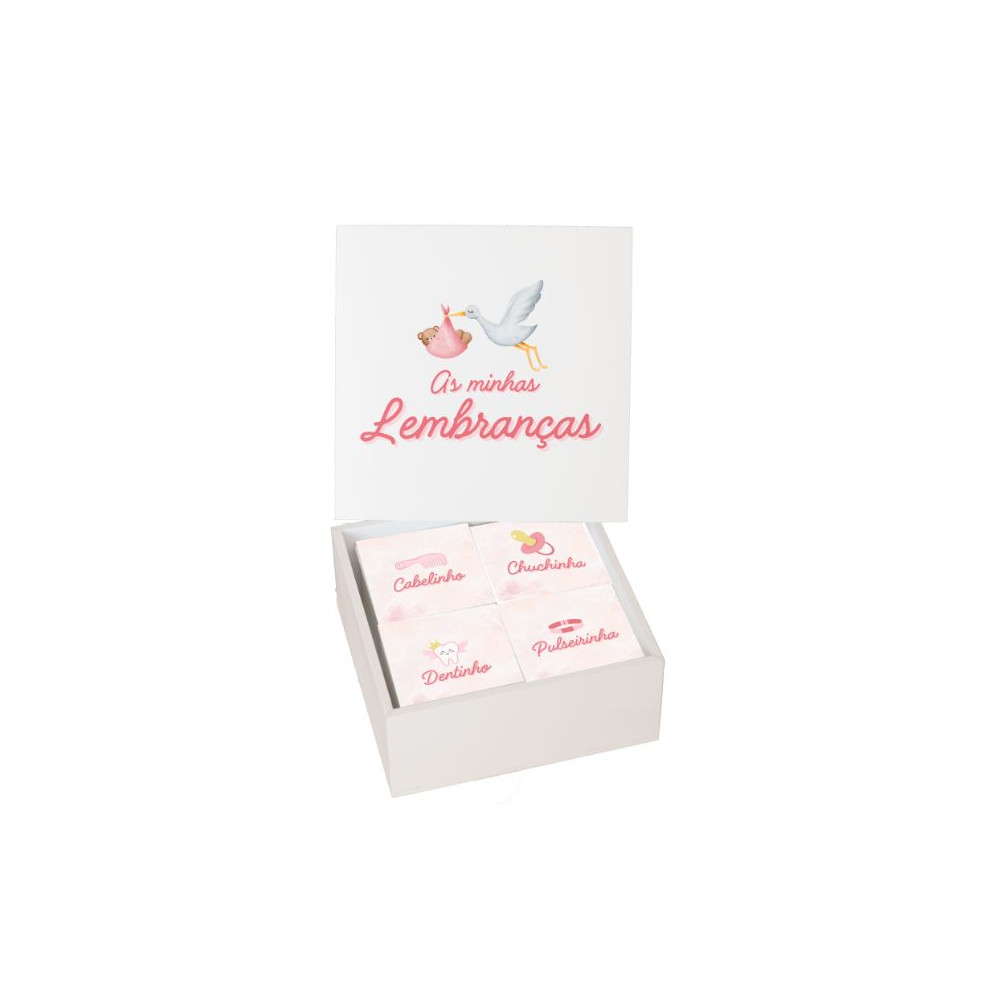 Caixa de Lembranças Branca c/ Motivos