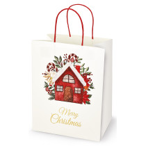 Saco Branco Merry Christmas 25,4x30,5