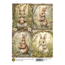 Papel de Arroz A4-Coelhinhos