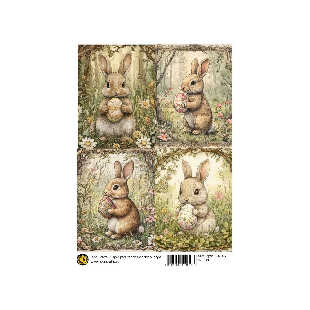 Papel de Arroz A4-Coelhinhos