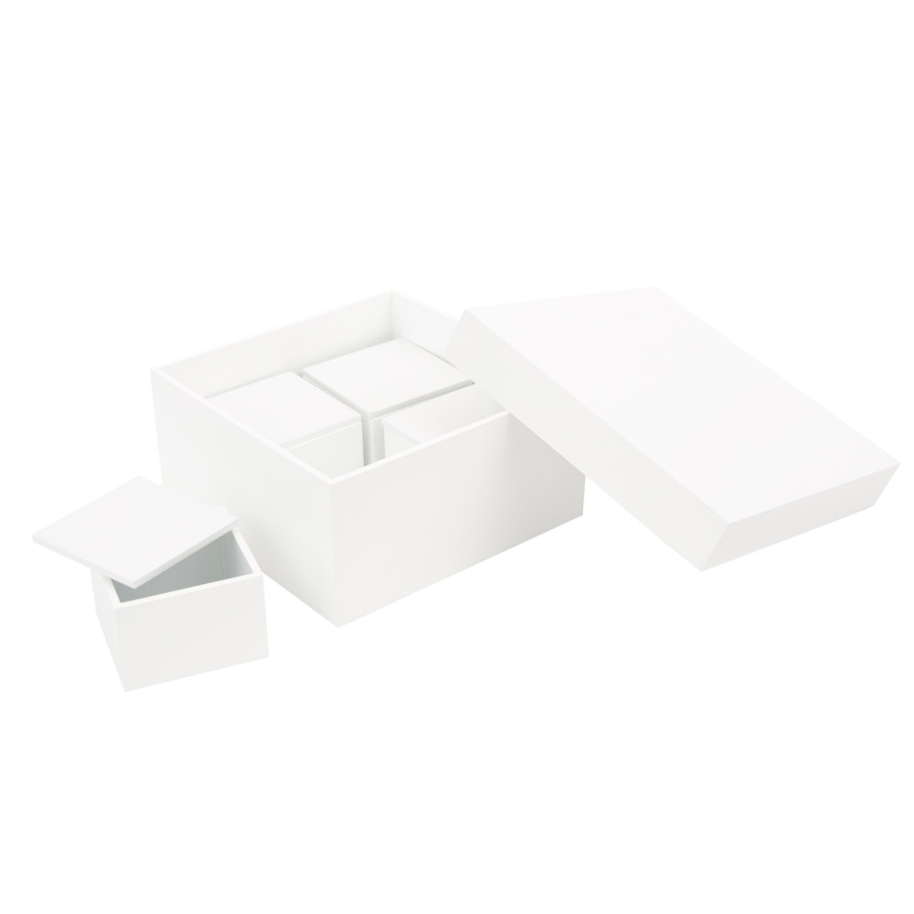 CAIXA RECORDAÇOES LACADA BRANCA  C/4 CX 7X7X4.5CM