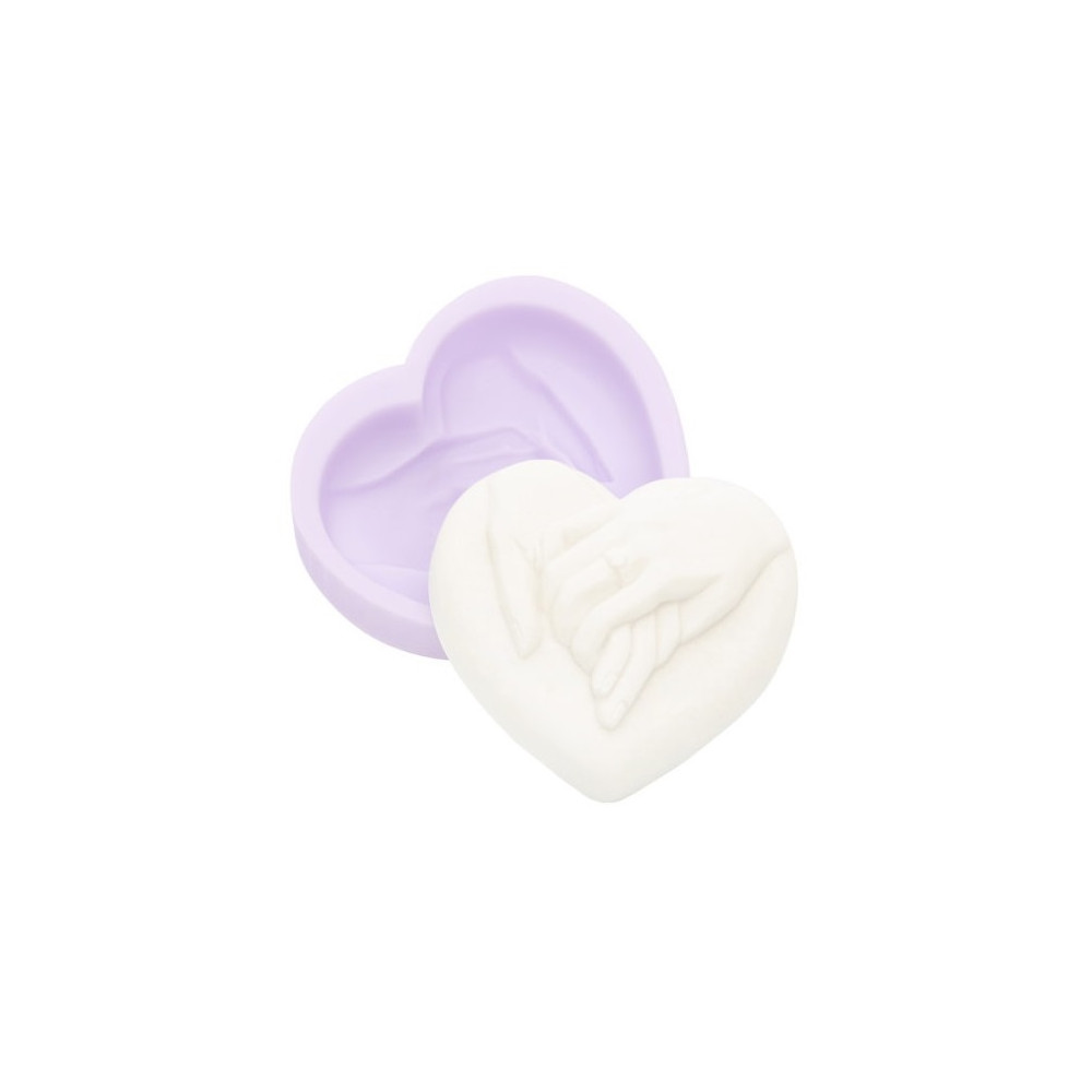 MOLDE SILICONE MAOS SOBRE CORAÇÃO