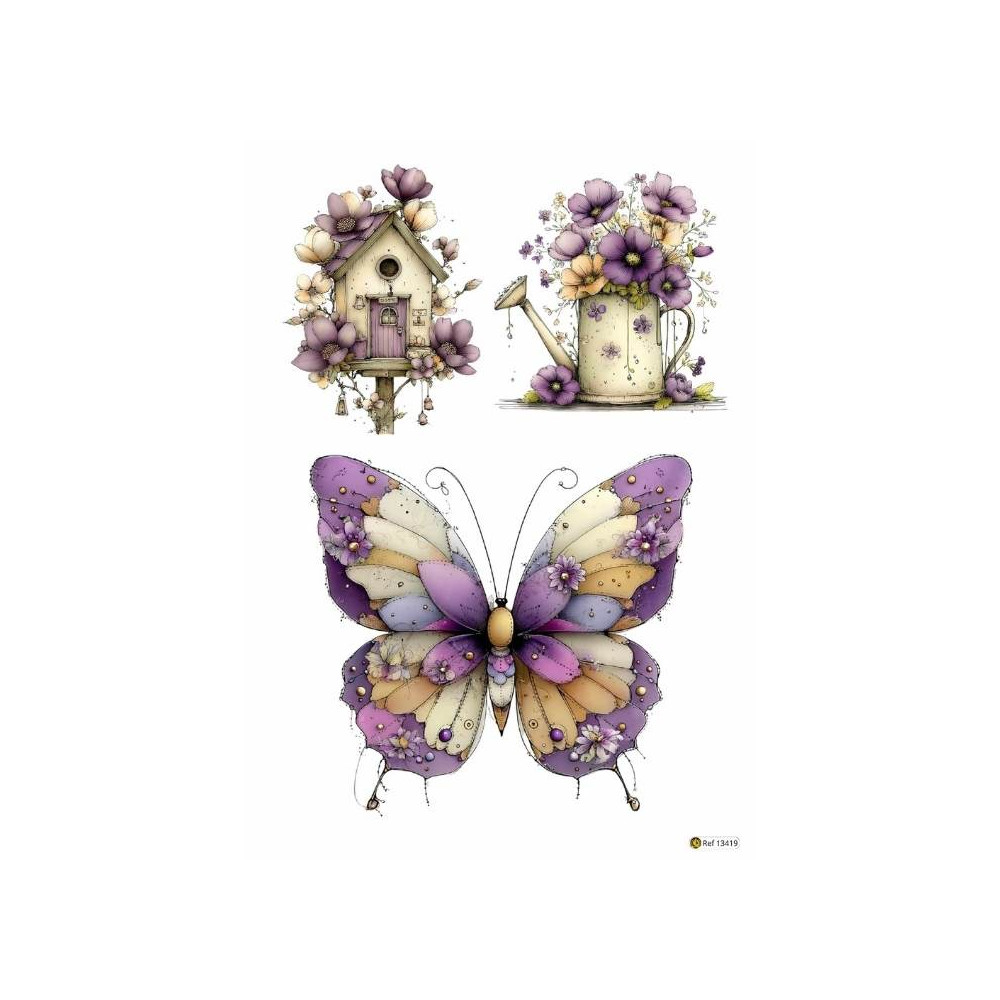 Papel Transfer Pro - Purple butterfly