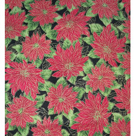 Tecido Flor Natal Ouro
