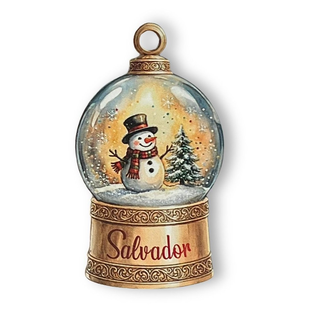 BOLA DE NATAL C/ NOME PERSONALIZAVEL F+V  ACRILICO