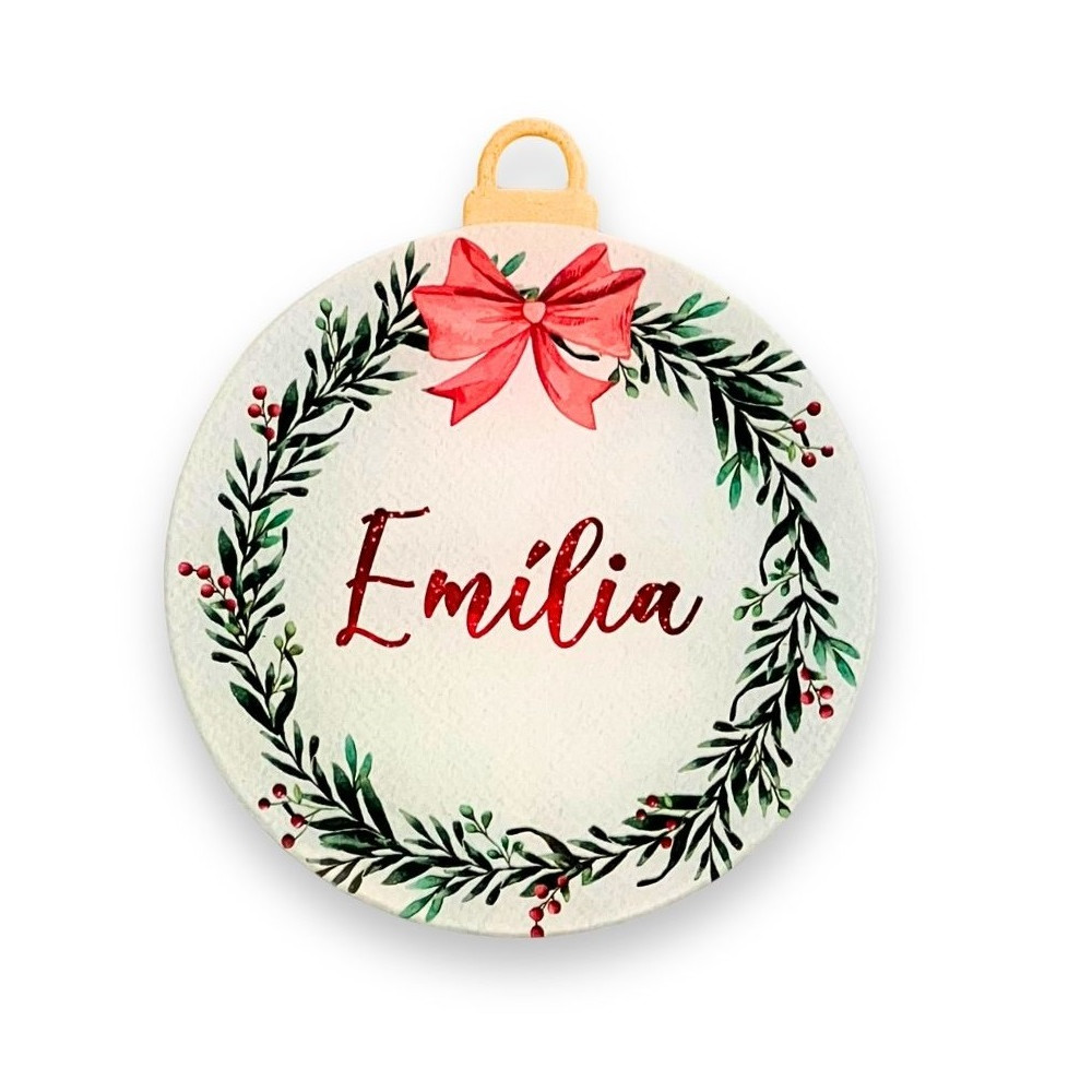 BOLA DE NATAL C/ NOME PERSONALIZAVEL ACRILICO