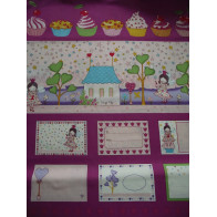 Tecido menina cupcake