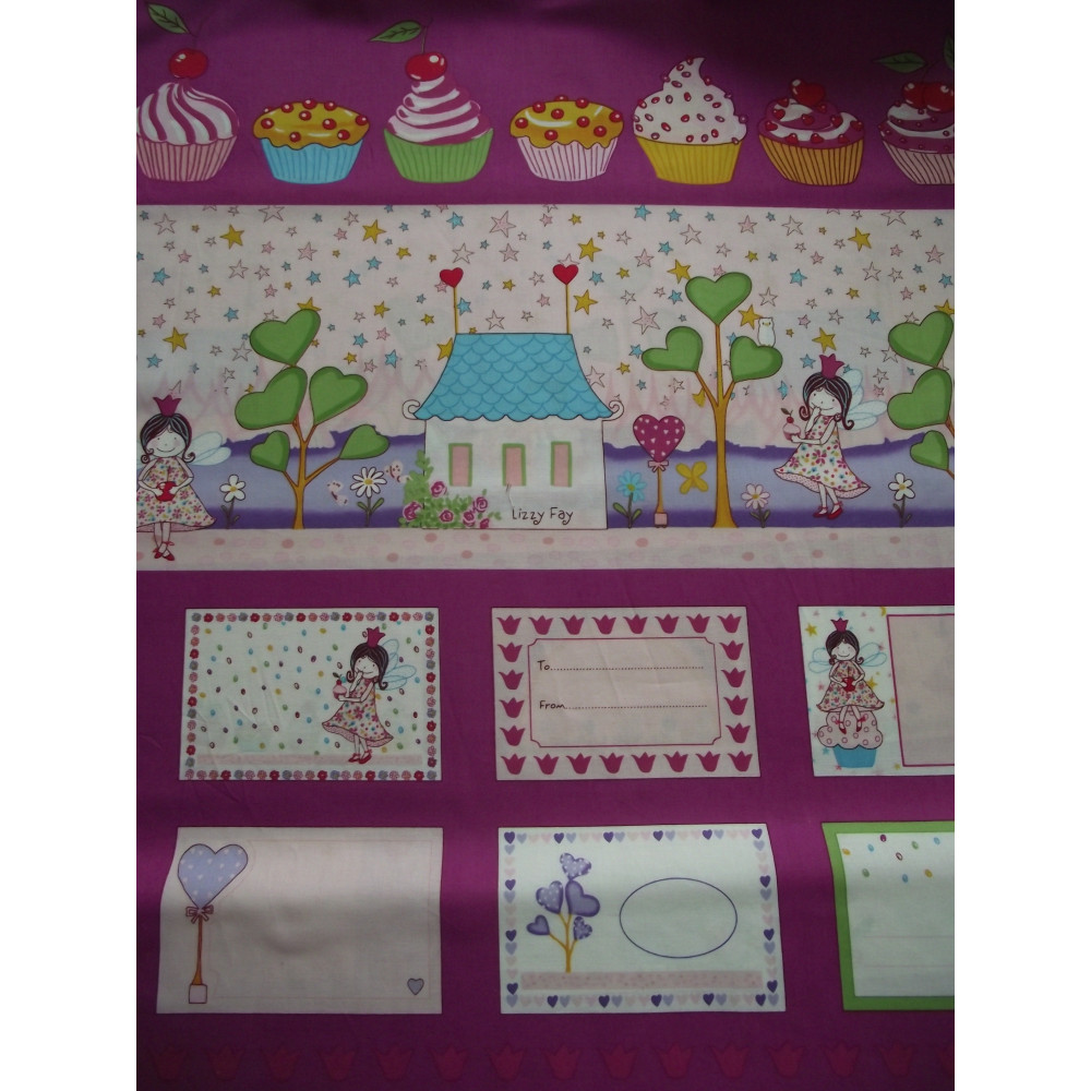 Tecido menina cupcake