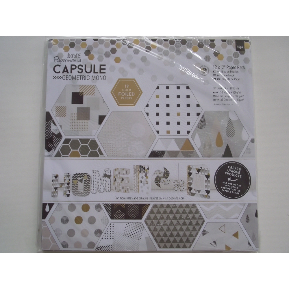 Bloco de papel de scrap Capsule Geometric Mono