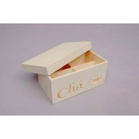 Caixa de chá com fecho 4 divisórias