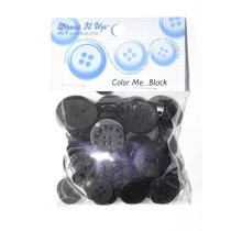 Botões diversos tamanhos pretos