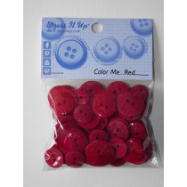 Botões diversos tamanhos vermelhos