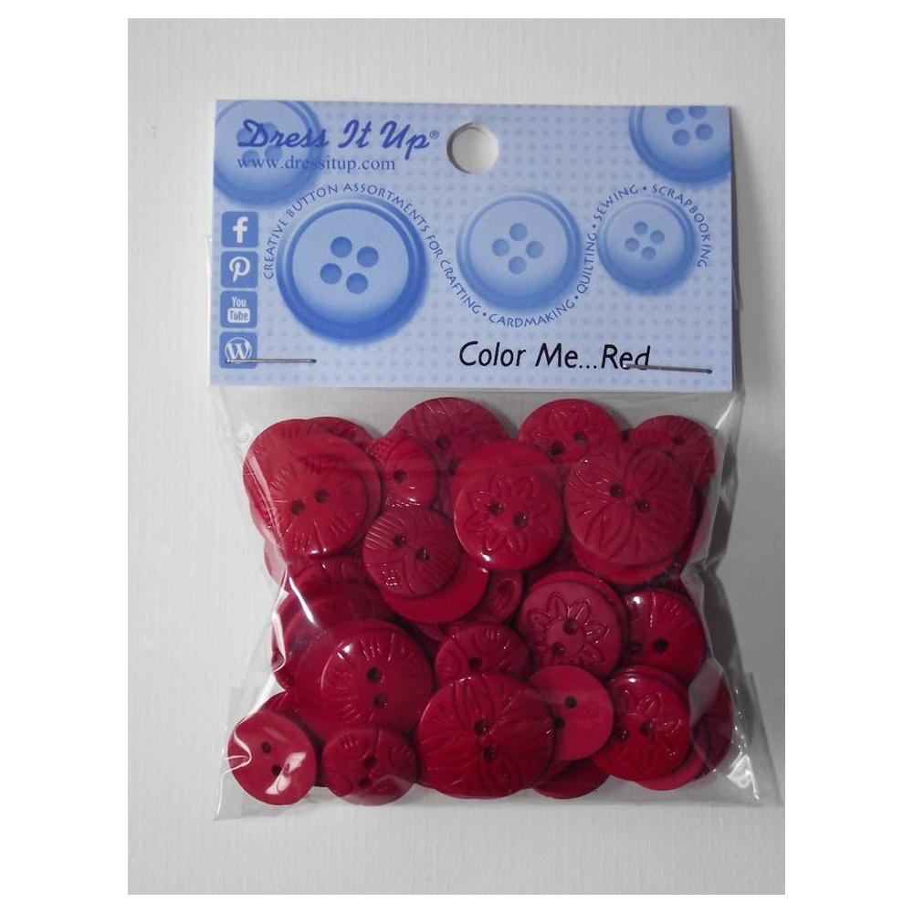 Botões diversos tamanhos vermelhos