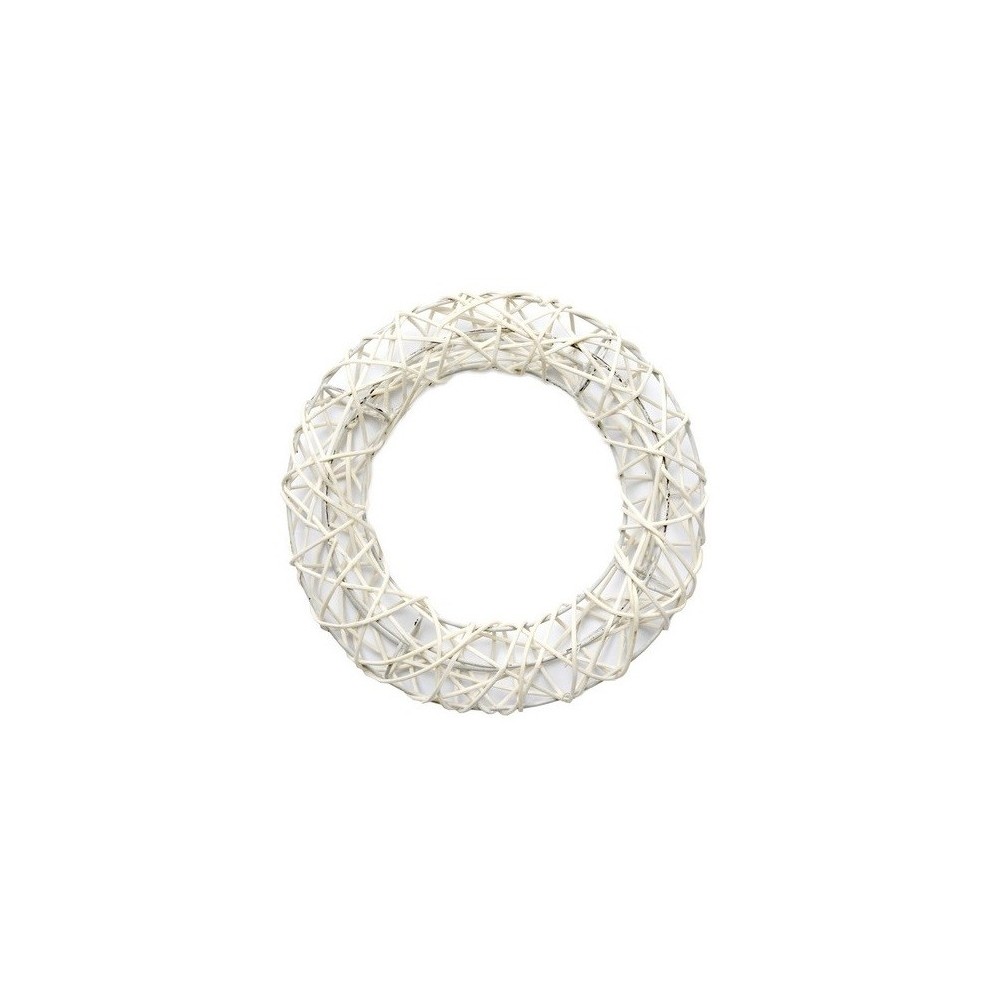 Coroa em vime branca 20cm