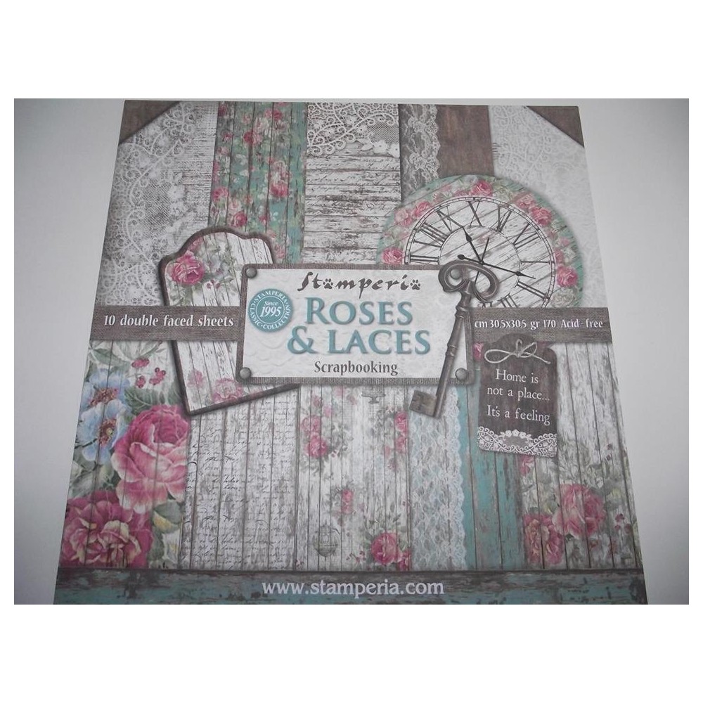 Bloco de papel de Scrap Roses & Laces