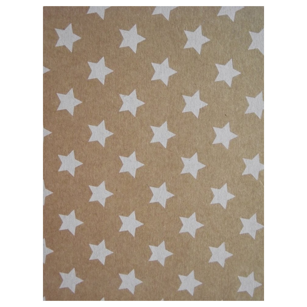 Cartolina Kraft estrelas brancas