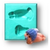Molde de silicone mini bebé de bruços