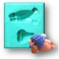 Molde de silicone mini bebé de bruços