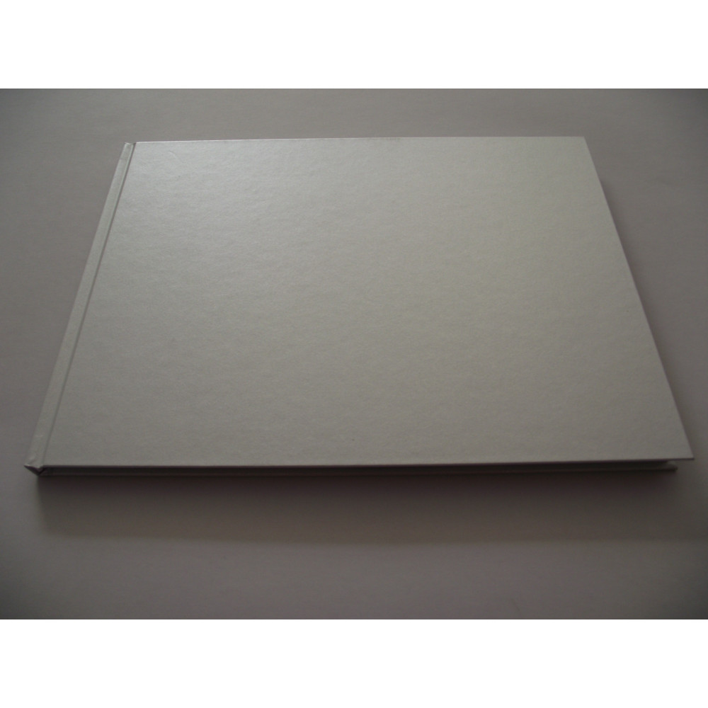 Livro de honra horizontal metalizado prata A4