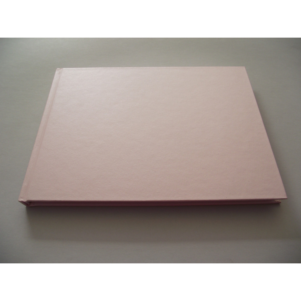 Livro de honra horizontal metalizado rosa A5