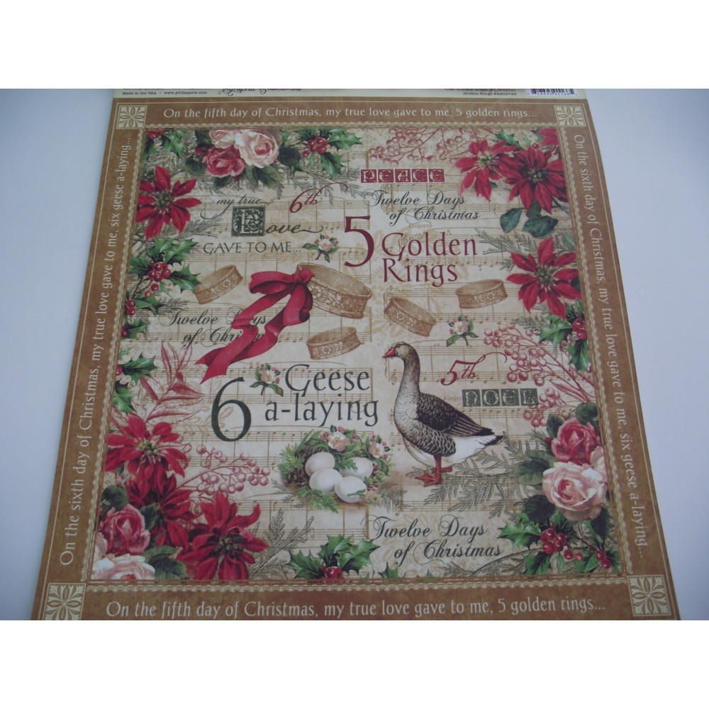Papel de Scrap Twelve Days of Christmas Graphic 45