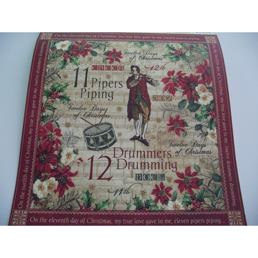 Papel de Scrap Twelve Days of Christmas Graphic 45