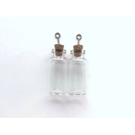 Conjunto de 2 garrafas de vidro com tampa de cortiça