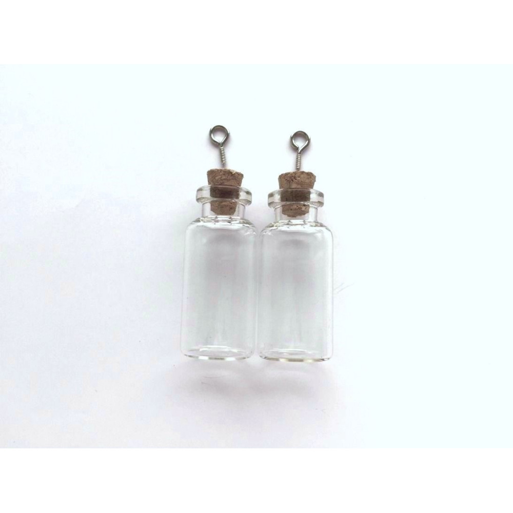 Conjunto de 2 garrafas de vidro com tampa de cortiça