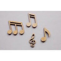 Conjunto de 4 notas musicais
