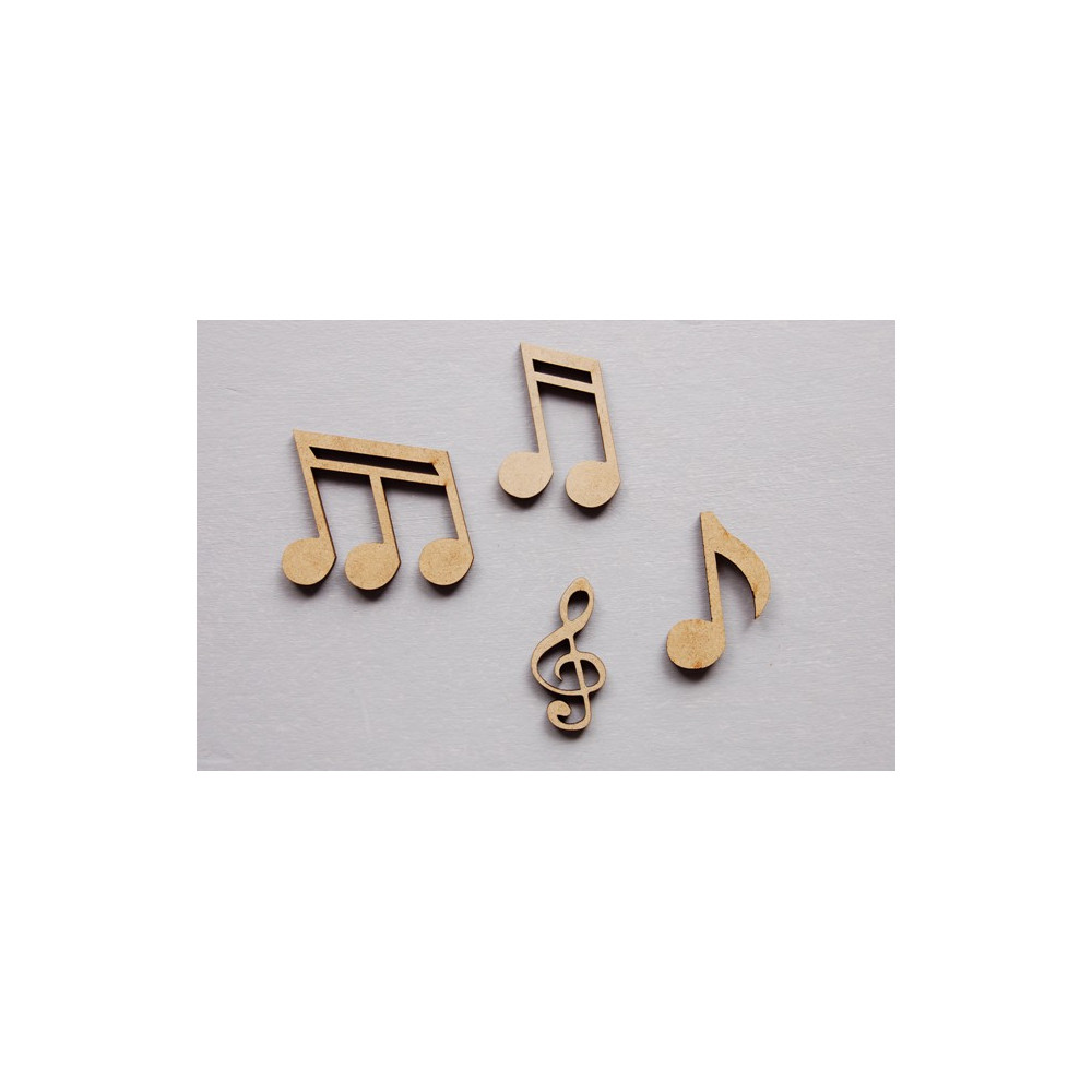 Conjunto de 4 notas musicais