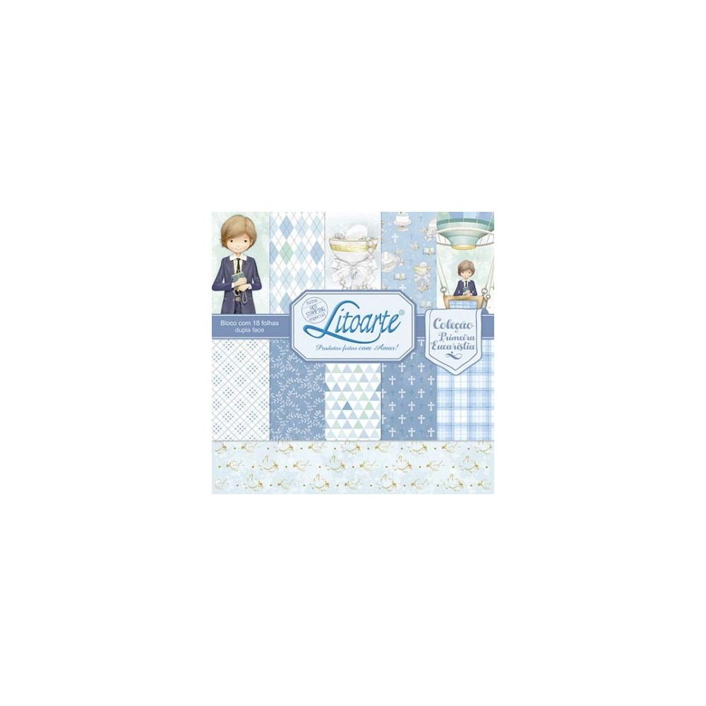 Papel para scrap comunhão menino