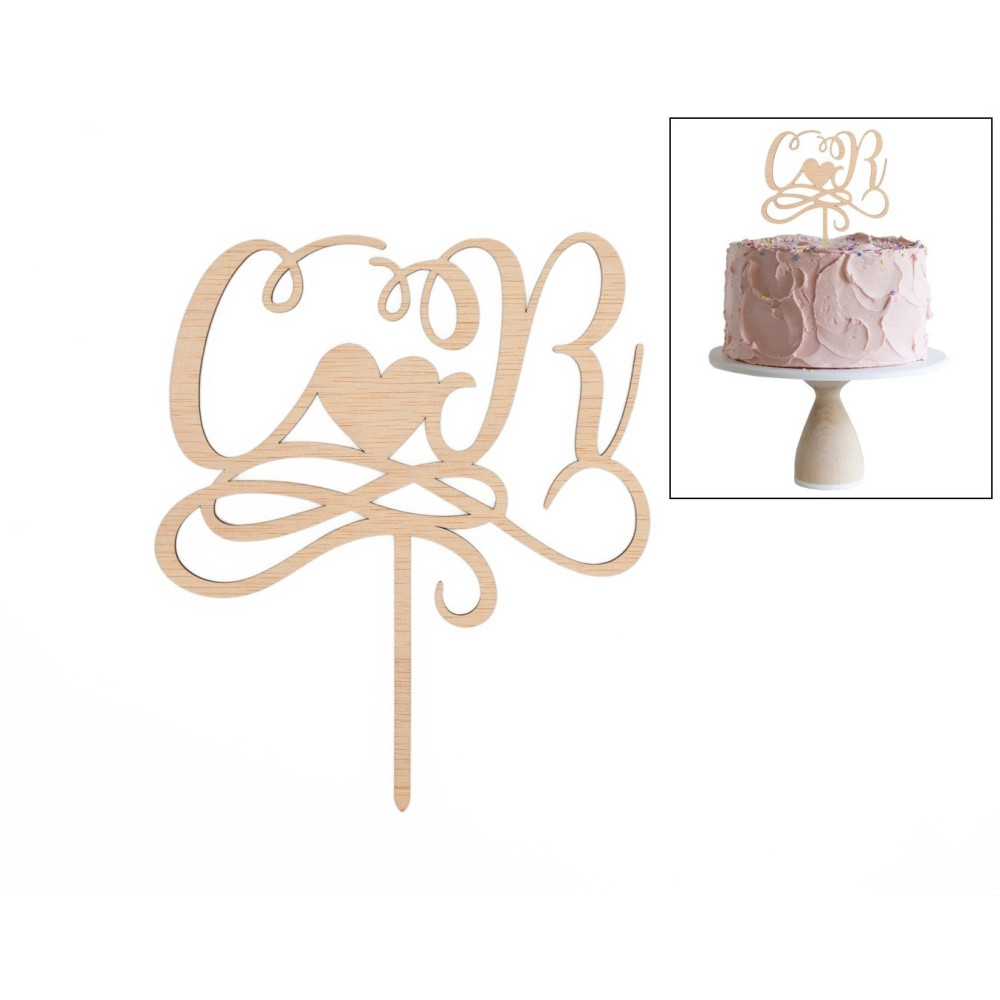 TOPO BOLO INICIAIS PERSONALIZAVEL