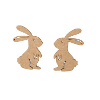 Conjunto 2 Coelhos em pé