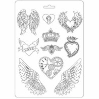 Molde A4 PVC Hearts and wings