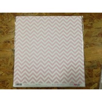 Papel Scrapbooking Estrelas e Riscas Zig Zag Rosa Bebe 30x30 cm