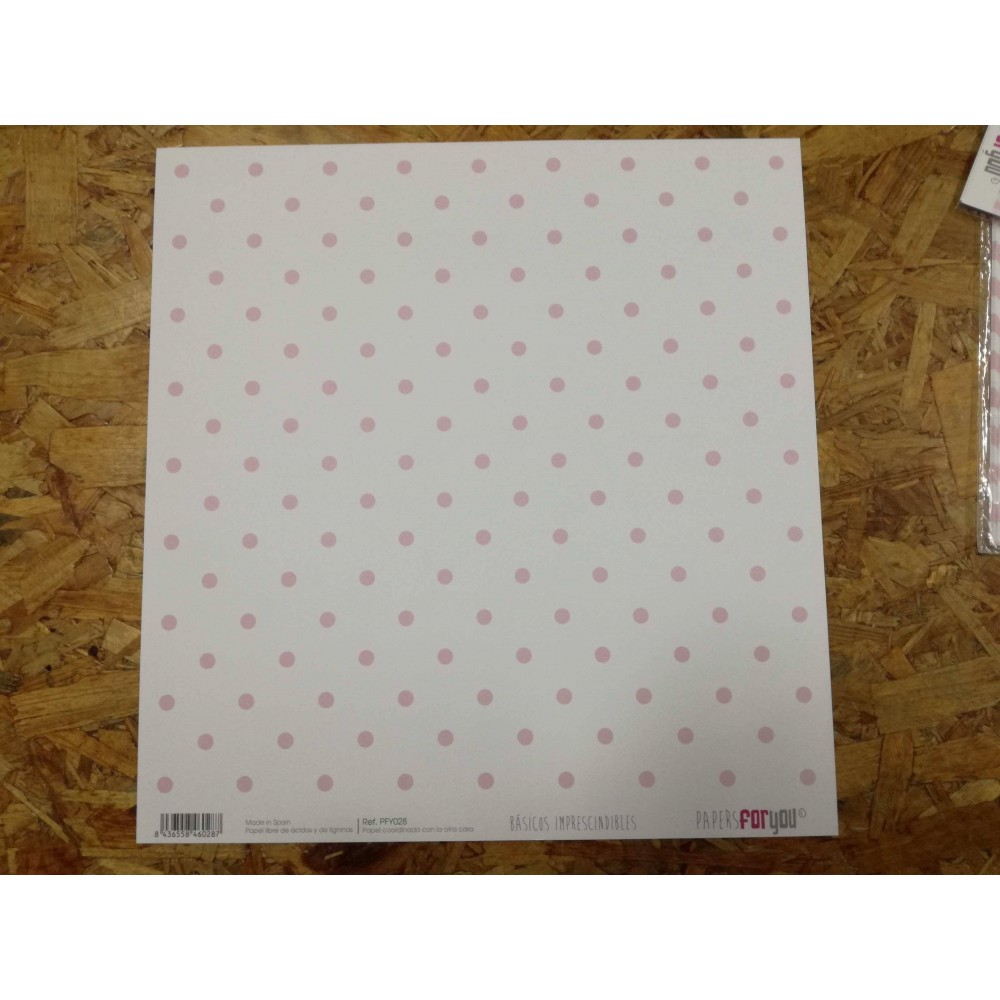 Papel Scrapbooking Bolas e Xadrez Rosa Bebe 30x30 cm