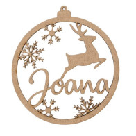 Bola de Natal com nome personalizável MDF