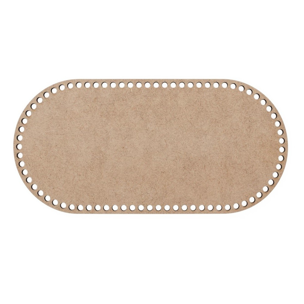 Placa com furos oval 25x12x0.3 cm