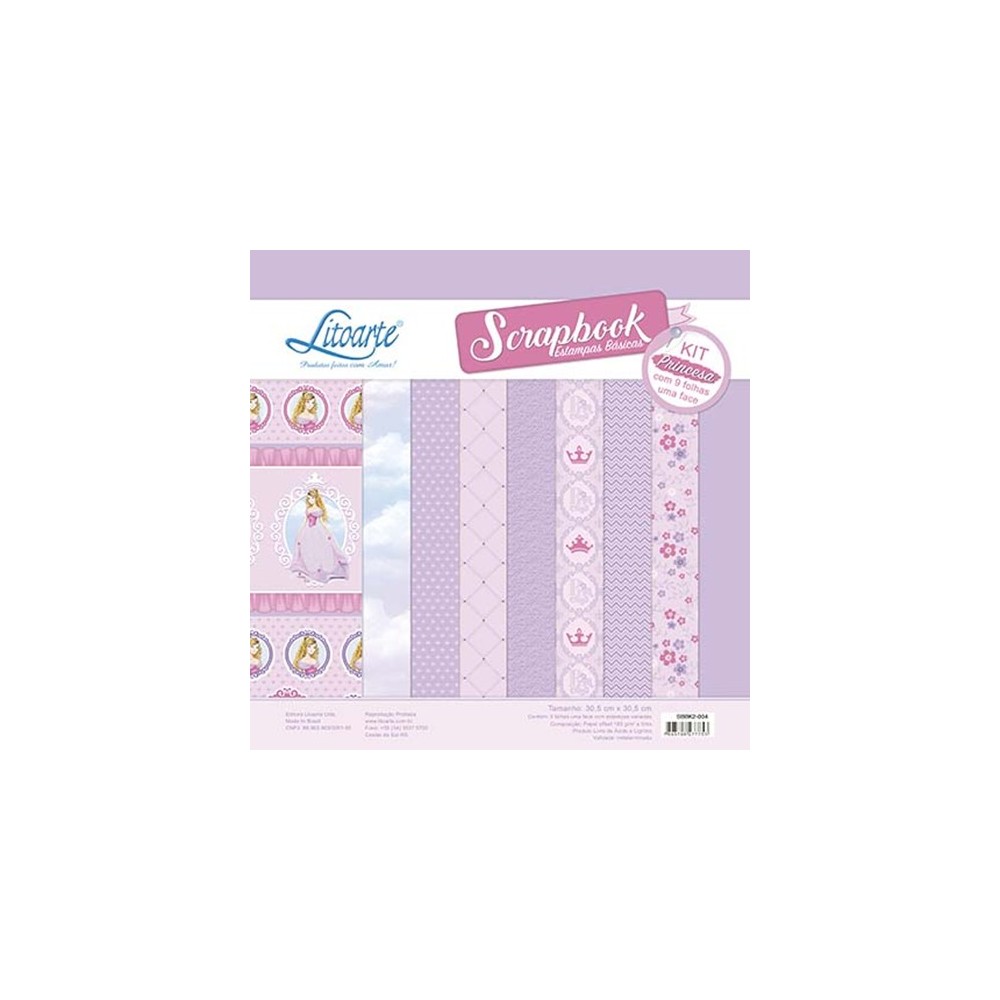 Kit Papel Scrapbooking PINCESAS