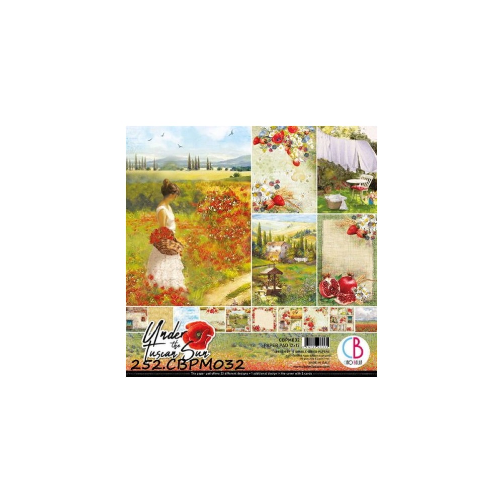 BLOCO SCRAPBOOK DUPLA FACE 'UNDER THE TUSCAN SUN 30.5X30.5 CM