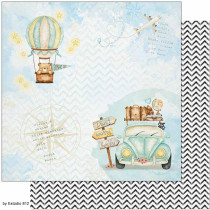 Papel Scrapbooking Viagem Menino 30x30 cm