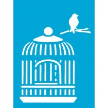 Stencil  gaiola passarinho