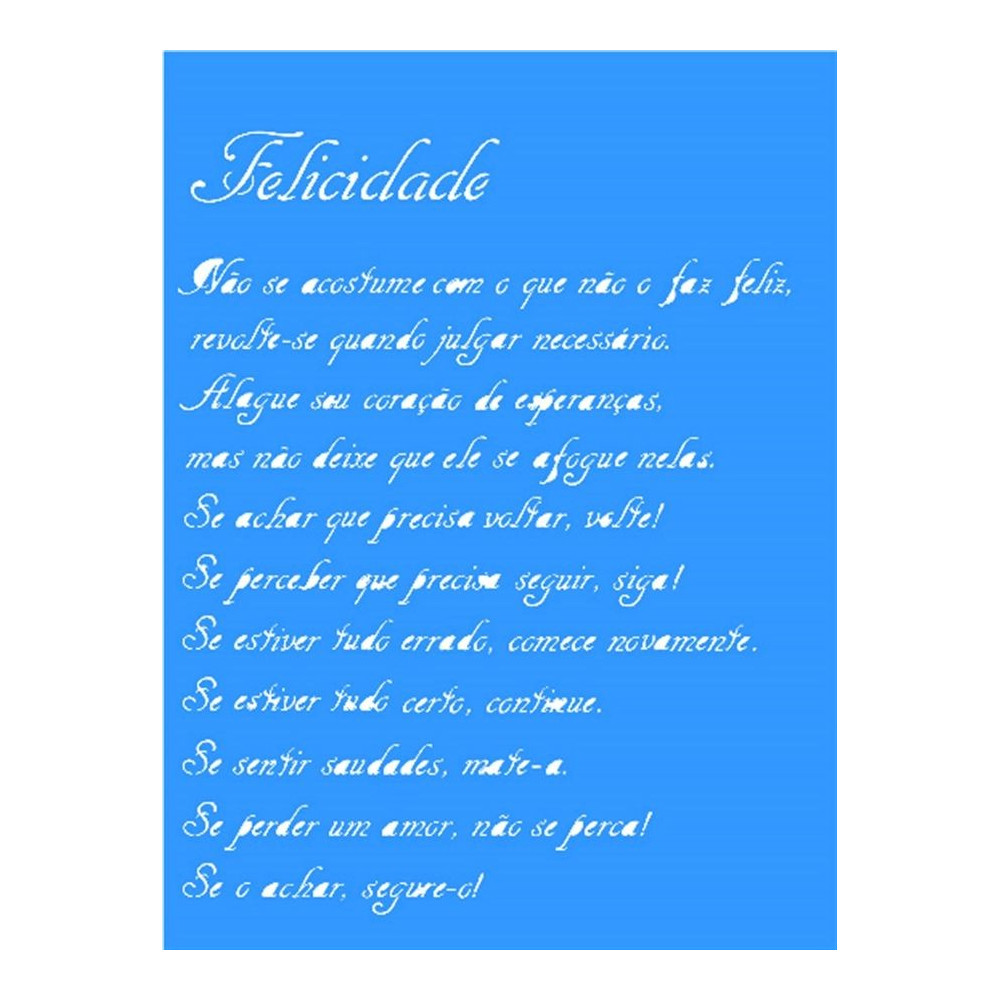 Stencil Poema felicidade