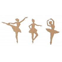 Conj. 6 BAILARINAS 10.5X0.3CM MDF