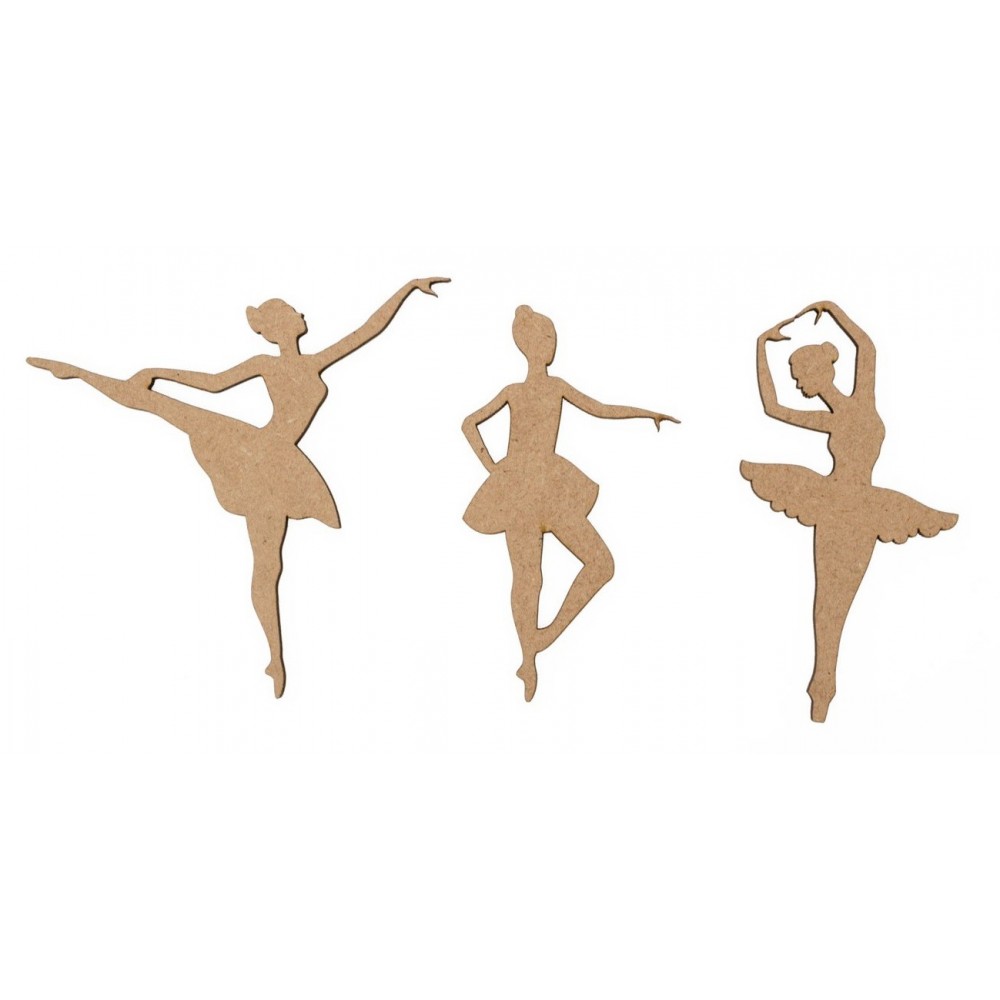 Conj. 6 BAILARINAS 10.5X0.3CM MDF