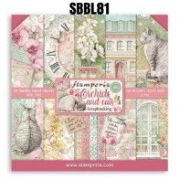 Bloco Papel Scrapbooking Orchids and Cats STAMPERIA