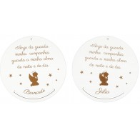 PLACA C/ORAÇÃO C/ NOME PERSONALIZAVEL  MDF BRANCO