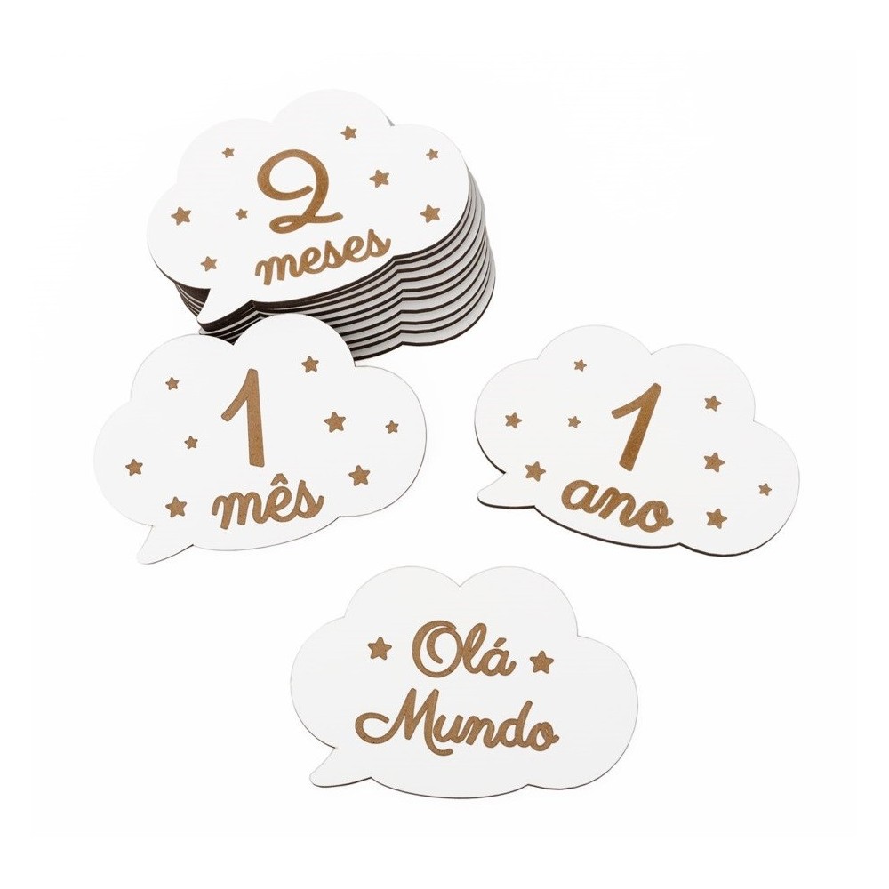 CONJ. 13 PLACAS DE NASCIMENTO NUVEM 