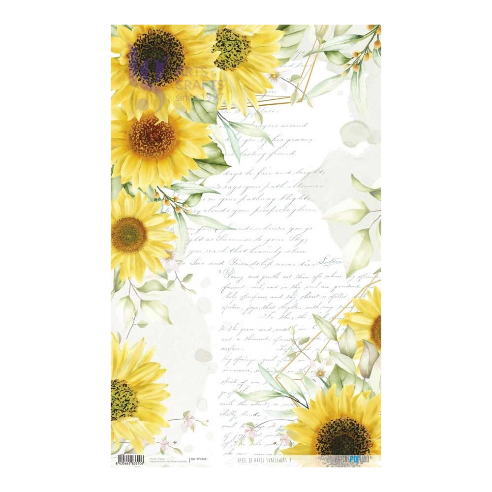 PAPEL ARROZ GIRASSOIS ESCRITA