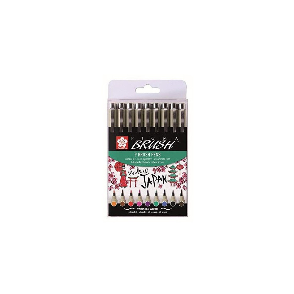 Pigma Sakura Brush 9 cores